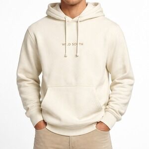Wild‎ South Summit Hoodie Cream Graphic Logo Sweatshirt Men's S